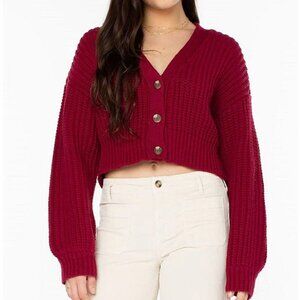 Cropped Knit Sweater Cardigan